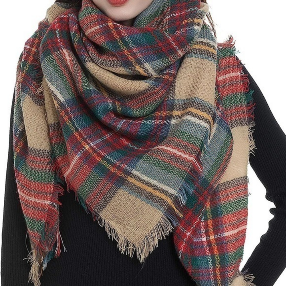 Dimore Plaid Square Blanket Scarf‎